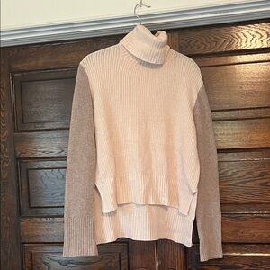 Lulu's Cream and Tan Turtleneck Sweater